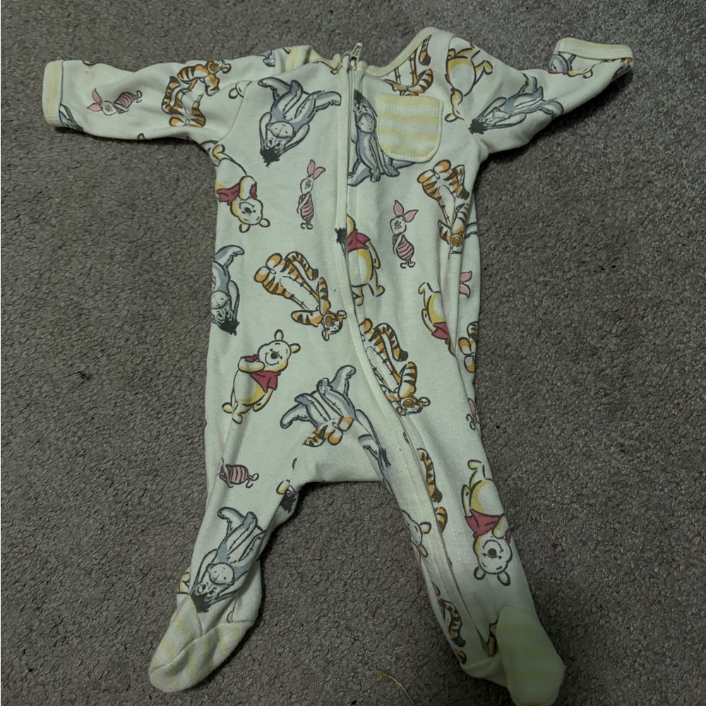 Carter's Cream Animal Print Footie Pajamas